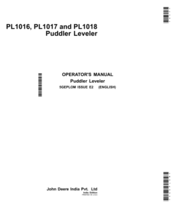 John Deere PL1016, PL1017, PL1018 Puddler Leveler (India) Operator's Manual (5GEPLOM)