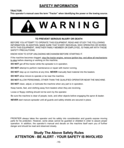 Alternative view of John Deere MS1108G Manure Spreader Operator's Manual (5HP73176)