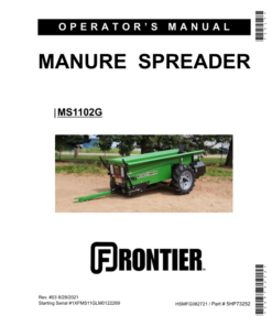 John Deere MS1102G Manure Spreader Operator's Manual (5HP73252)