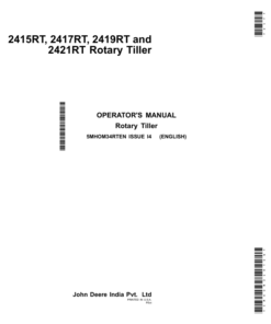 John Deere 2415RT, 2417RT, 2419RT, 2421RT Rotary Tiller Operator's Manual (5MHOM34RTEN)