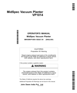 John Deere VP1014 MidSpec Vacuum Planters Operator's Manual (5MHOMVP10EN)
