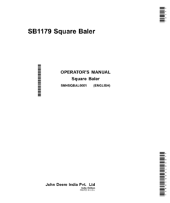 John Deere SB1179 Square Baler (India) Operator's Manual (5MHSQBAL0001)