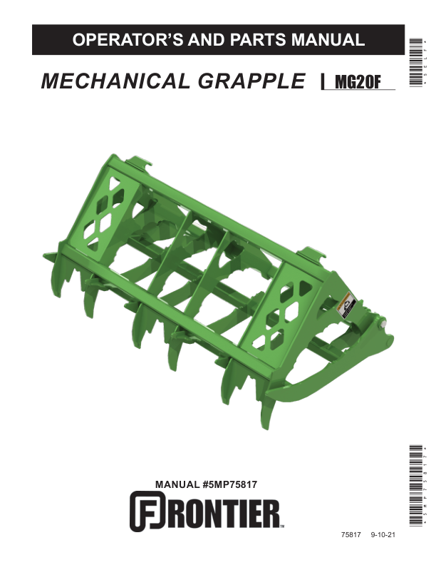 John Deere MG20F Mechanical Grapple Operator's Manual (5MP75817)