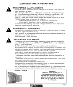 Alternative view of John Deere AB16, AB17, AE11, AF11, AF12, AG10, AH11, AS10 & AS11 Specialty Loader Attachments Operator's Manual (5MP76312)