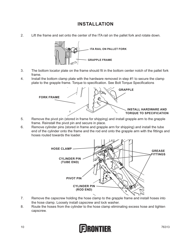 John Deere AB11, AB12, AB13, AB14, AB15, AB18, AP11G, AP12, AP13, PG12 Frontier Pallet Fork, Pallet Fork Grapple & Bale Spear Loader Attachments Operator's Manual (5MP76313) - Image 2