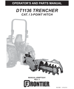 John Deere DT1136 - Trencher CAT. I 3-Point Hitch Operator's Manual (5MP76341)