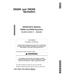 John Deere DN200 & DN300 Spreaders Operator's Manual (5NL309744)