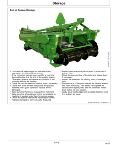 Alternative view of John Deere PE8005 Potato Digger Operator's Manual (5NS10007534)