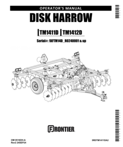 John Deere TM1411D, TM1412D Disk Harrow Operator's Manual (5RDTM1411DA2)