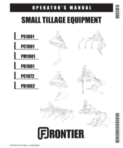 John Deere PB1001, PB1002, PC1001, PC1072, PM1001, PS1001 Small Tillage Equipment  Operator's Manual (5TITE511107)