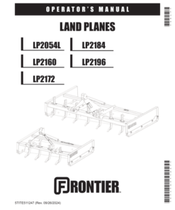 John Deere Frontier Land Planes LP2054L, LP2160, LP2172, LP2184, LP2196 Operator's Manual (5TITE511247)