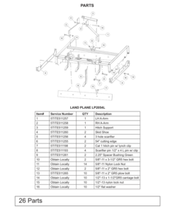 Alternative view of John Deere Frontier Land Planes LP2054L, LP2160, LP2172, LP2184, LP2196 Operator's Manual (5TITE511247)