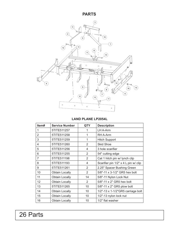 John Deere Frontier Land Planes LP2054L, LP2160, LP2172, LP2184, LP2196 Operator's Manual (5TITE511247) - Image 2