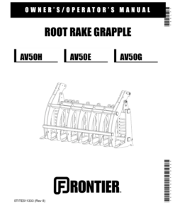 John Deere Frontier Root Rake Grapple AV50H, AV50E, AV50G Operator's Manual (5TITE511333)