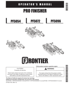 John Deere PF5054, PF5072, PF5096 Pro Finisher Operator's Manual (5TITE511361)