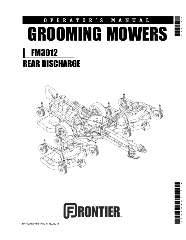 John Deere FM3012 Rear Discharge Grooming Mowers Operator's Manual (5WPMAN0765)