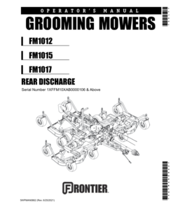 John Deere FM1012, FM1015, FM1017 Rear Discharge Grooming Mowers Operator's Manual (5WPMAN0862)