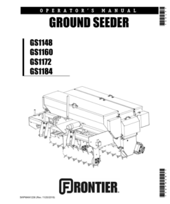 John Deere GS1148, GS1160, GS1172, GS1184 Ground Seeder Operator's Manual (5WPMAN1236)