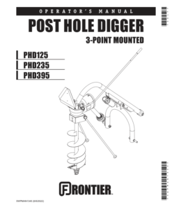 John Deere PHD125, PHD235, PHD395 Post Hole Digger, 3 Point Mounted Operator's Manual (5WPMAN1345)
