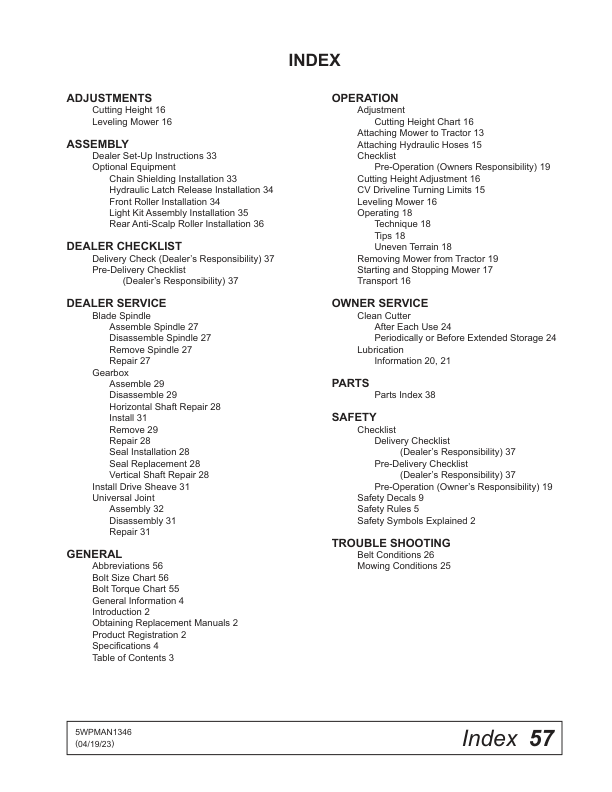 John Deere FM4012 Frontier Grooming Mowers Operator's Manual (5WPMAN1346) - Image 2