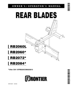 John Deere RB20's Rear Blades Operator's Manual (5WS105031)