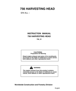 John Deere 756 Harvesting Heads Operator's Manuals (756)