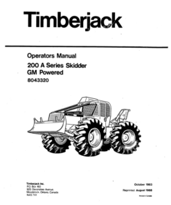 Alternative view of John Deere 200A Skidders Operator's Manuals (8043200)