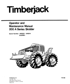 Alternative view of John Deere 200A, 225A, 230A, 240A Skidders Operator's Manuals (8044200)