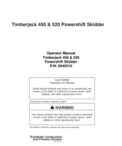 John Deere 450, 520 Skidders Operator's Manuals (8045510)