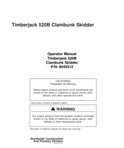 John Deere 520B Clambunk Operator's Manuals (8045512)