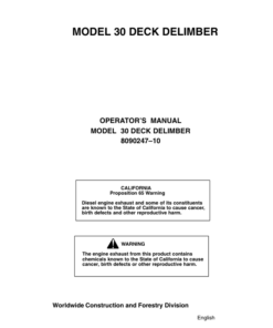 John Deere TJ30 Delimbers Operator's Manuals (8090247)