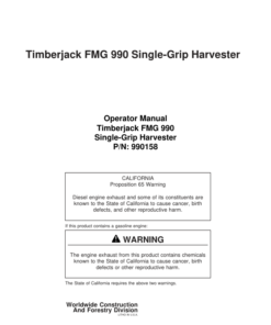 John Deere 990 Wheeled Harvesters Operator's Manuals (9900158)