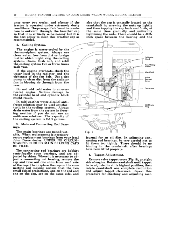 John Deere No. 103T for Model 'LI' Tractor Operator's Manual (DIR127A) - Image 2