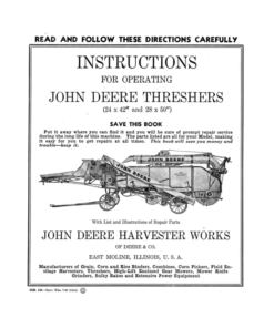 John Deere Threshers (24 x 42 In., 28 x 50 In.) Operator's Manual (DIR139)