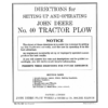 John Deere 40 Tractor Plow Operator's Manual (DIR142)