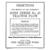 John Deere No. 45 Tractor Plow Operator's Manual (DIR144)