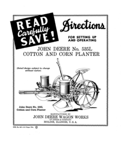 John Deere 535L Cotton & Corn Planter Operator's Manual (DIR147A)