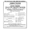 John Deere Tractor Drawn Mower Operator's Manual (DIR162B)