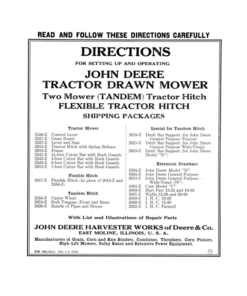 John Deere Tractor Drawn Mower Operator's Manual (DIR162B)