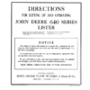 John Deere 640 Series Lister Operator's Manual (DIR170)
