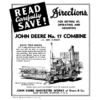 John Deere No. 17 Combine Operator's Manual (DIR182D)