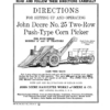 John Deere No. 25 Two-Row Push-Type Corn Picker for A, G Tractors Operator's Manual (DIR191)