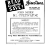 John Deere KL' Cultivator - Setup & Operation Operator's Manual (DIR197A)