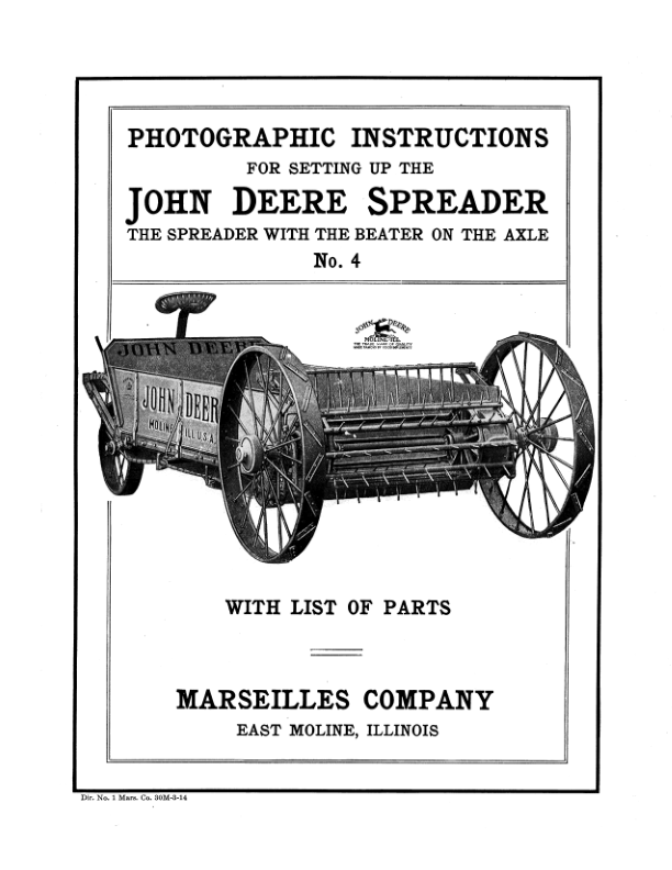 John Deere Spreader - No. 4 Operator's Manual (DIR1F)