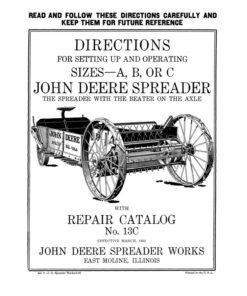 John Deere Spreader - A, B, C Sizes Operator's Manual (DIR1G)