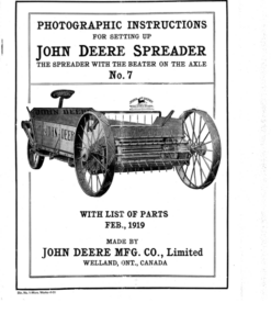 John Deere Spreader - No. 7 Operator's Manual (DIR1M)