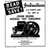 John Deere Model 'EK' Engines Operator's Manual (DIR201B)