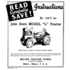 John Deere JD Model 'L' Tractor - No. 104T Operator's Manual (DIR206E)