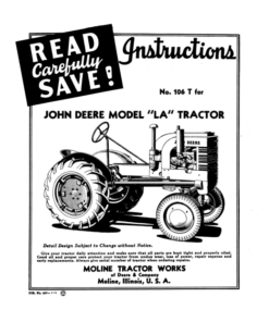 John Deere Model 'LA' Tractor Operator's Manual (DIR207)