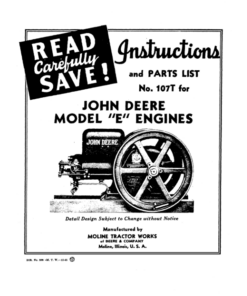 John Deere Model 'E' Engines - No. 107T Operator's Manual (DIR209)